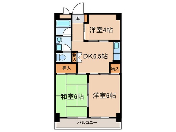 長瀬第一マンションの物件間取画像